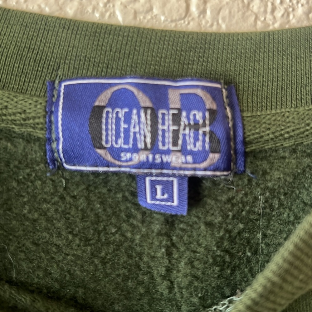 Ocean Beach Sportswear San Diego Zoo Wildlife Alliance green crew neck size L - Picture 3 of 5